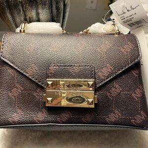 Nicole Miller Elegant Black and Brown Crossbody Bag. Love the Look.